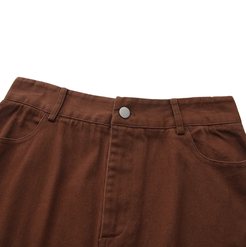 Shift Brown Canvas Straight Maxi Skirt W-29326