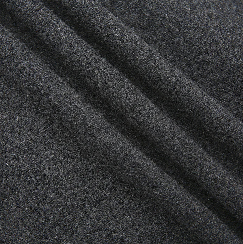 Story Grey Side Pleated Wool Skirt W-26919