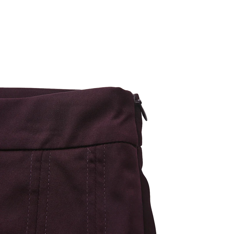 Portrait Purple Double Pleated Band Skirt W-28606