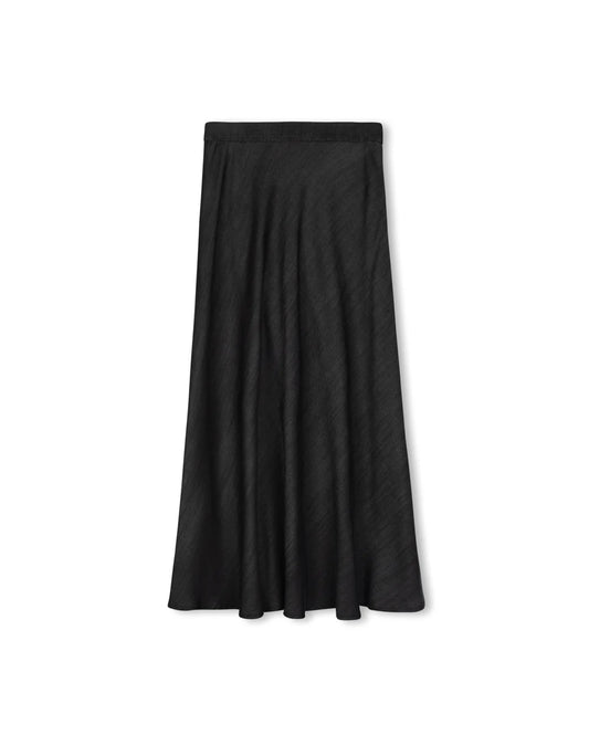 Slate Flowy Black Denim A Line Skirt 26572
