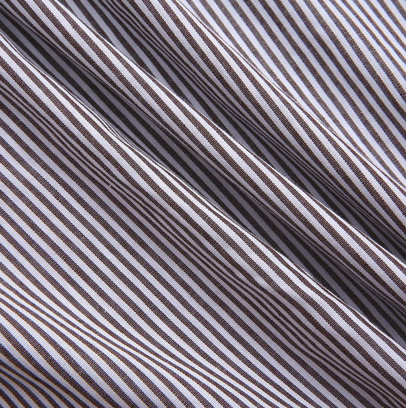 Story Brown Striped Blouse W-29502