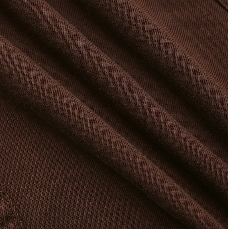 Slate Brown Denim Drawstring Skirt W-29410