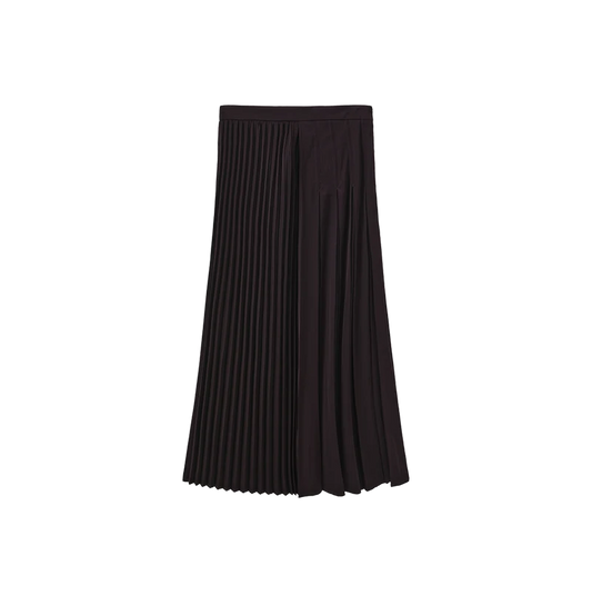 Portrait Purple Double Pleated Band Skirt W-28606