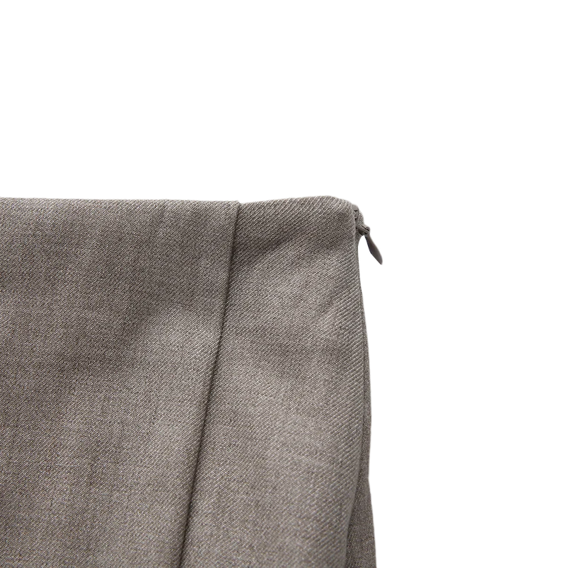The London Loom Taupe Pleated Waist Detailed Maxi Skirt C-29267