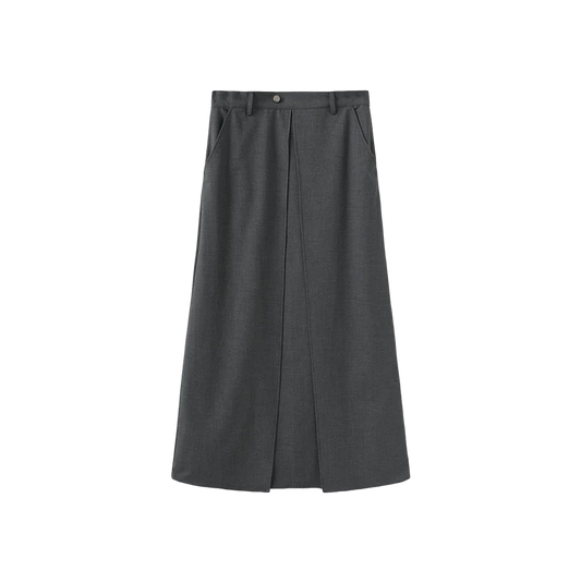 Modelle Grey Stitch Kick Pleat Skirt W-29739