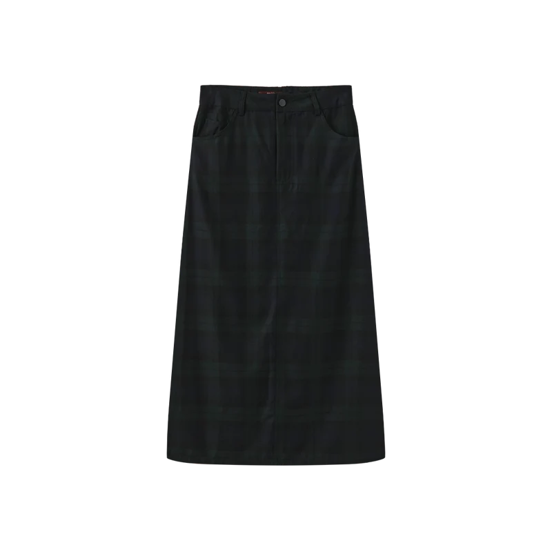 Shift Navy Plaid Skirt W-27329