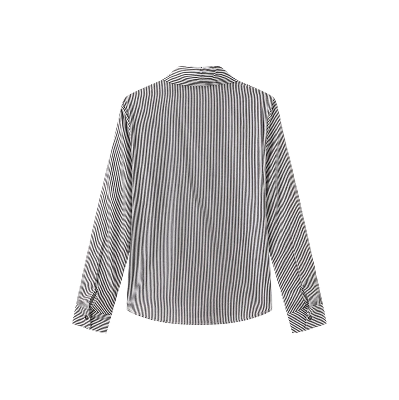 Story Brown Striped Blouse W-29502