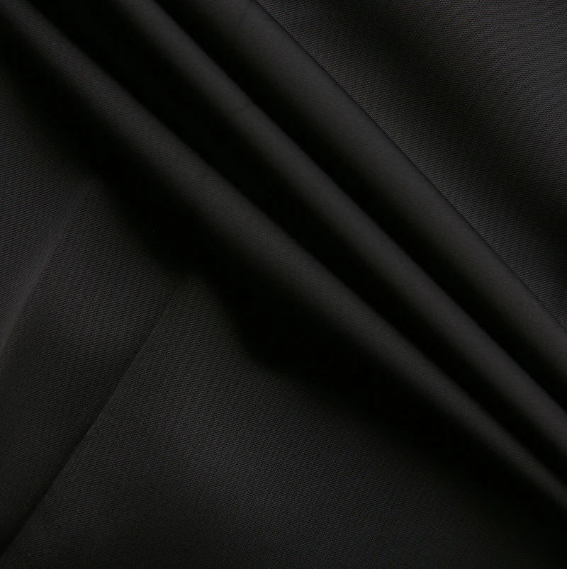 Begonia Black Silk Double Pleat Skirt W-29574