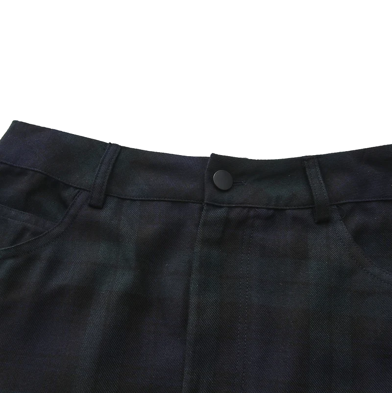 Shift Navy Plaid Skirt W-27329