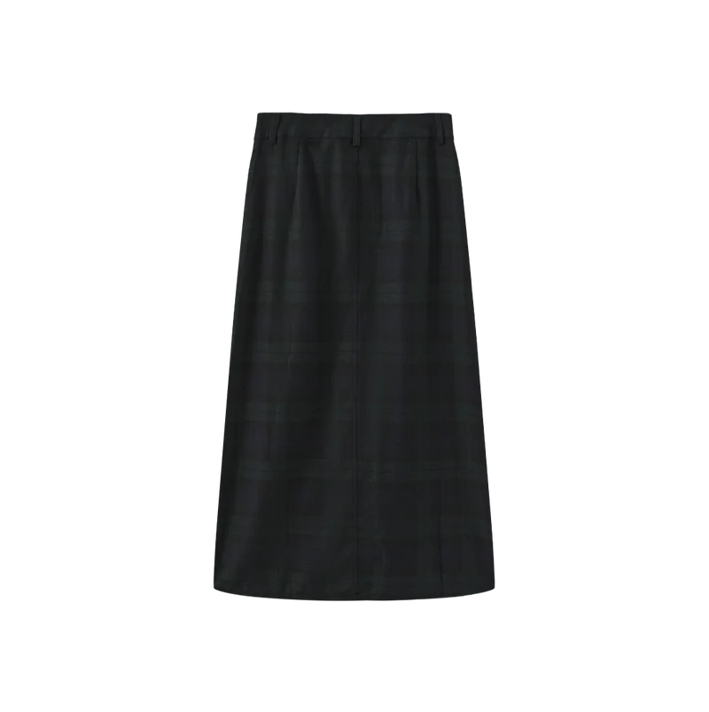 Shift Navy Plaid Skirt W-27329