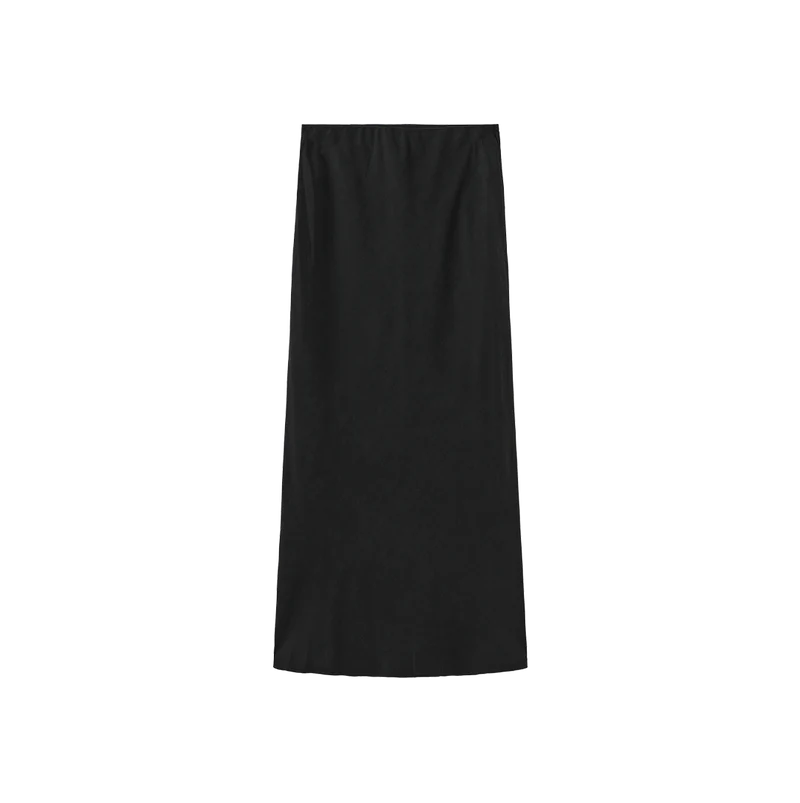 Beige Black Cupro Skirt W-28308