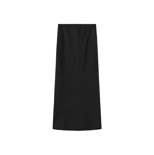 Beige Black Cupro Skirt W-28308