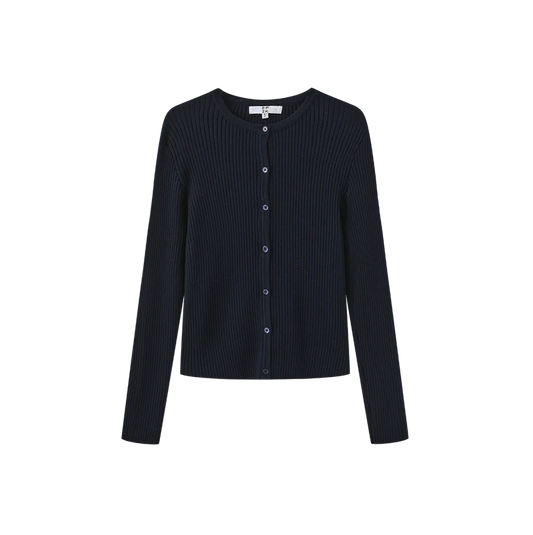 Epik Navy Thick Ribbed Knit Cardigan W-29388
