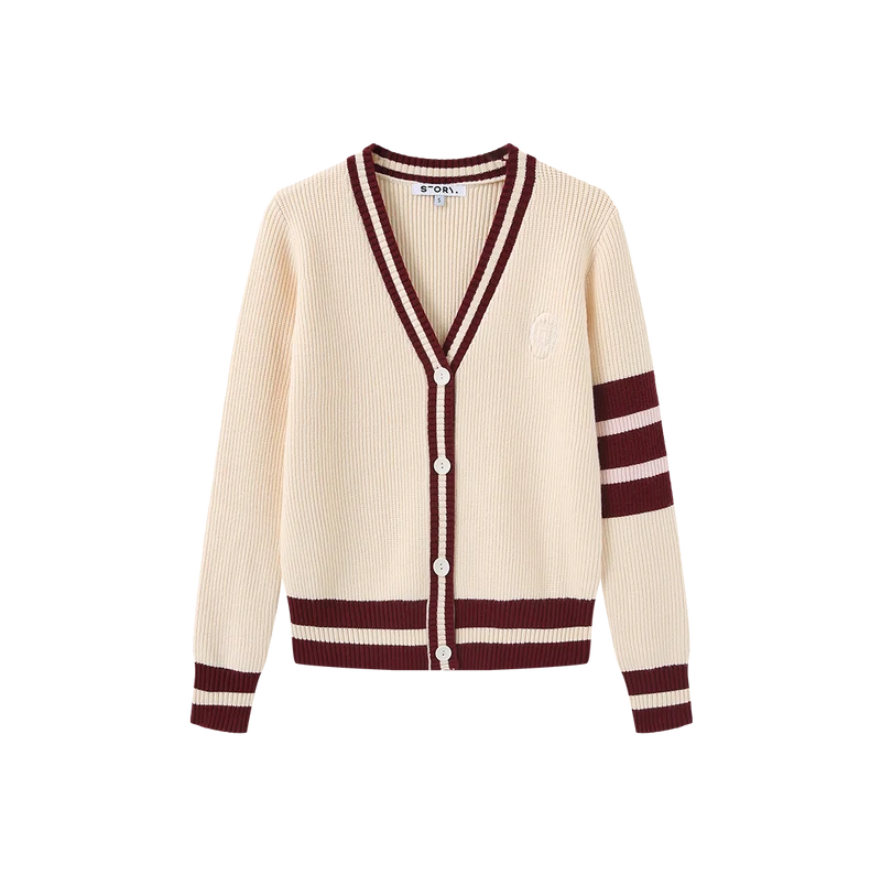 Story Oatmeal Varsity Cardigan W-2885