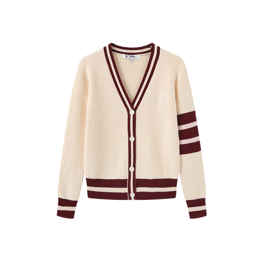 Story Oatmeal Varsity Cardigan W-2885