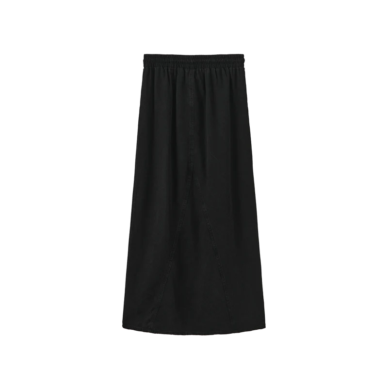 Slate Fade Denim Drawstring Skirt W-29410