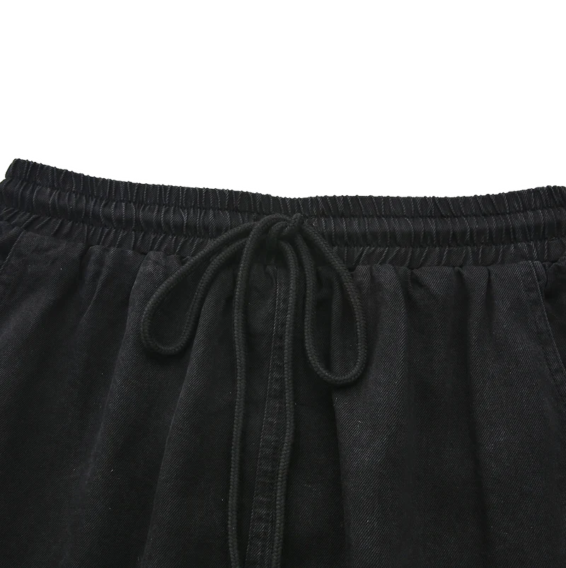Slate Fade Denim Drawstring Skirt W-29410