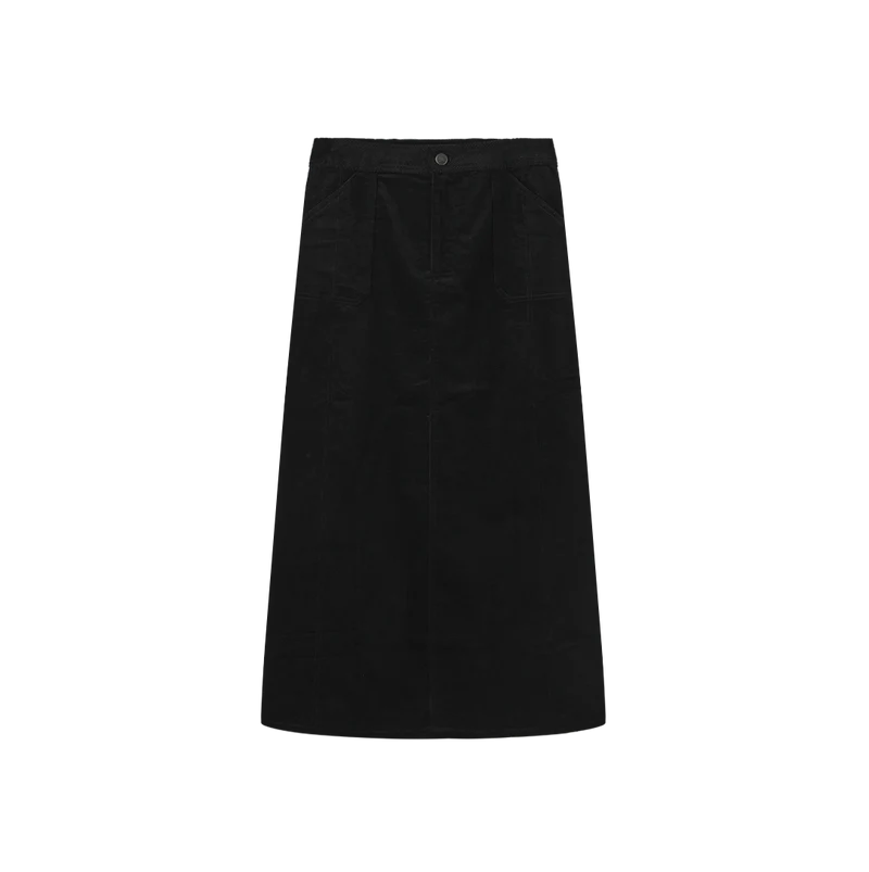 Honest Edit Black Corduroy Skirt W-29513