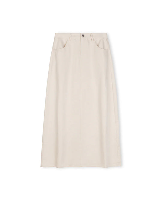 Shift Tan Straight Fly Front Skirtw-26296
