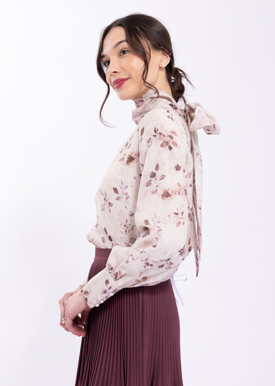 Soie Blush Floral Blouse SO306