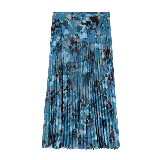 Mosaic Blue Multi Printed Pleated 2229