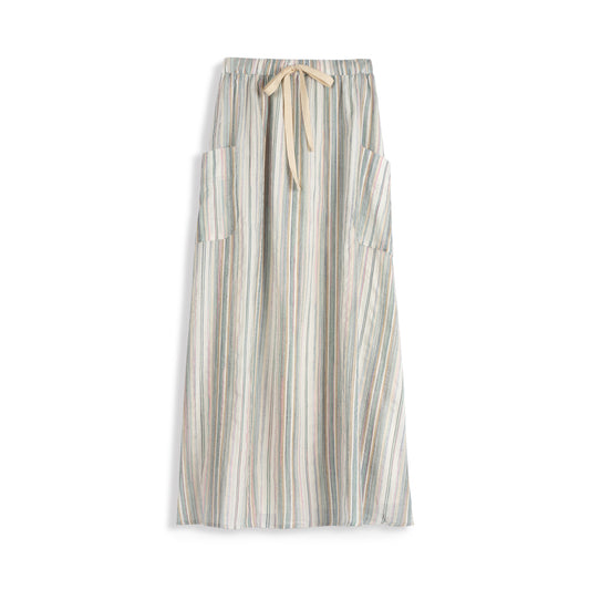 Parcelle Striped Pocket Skirt with Drawstring 991215