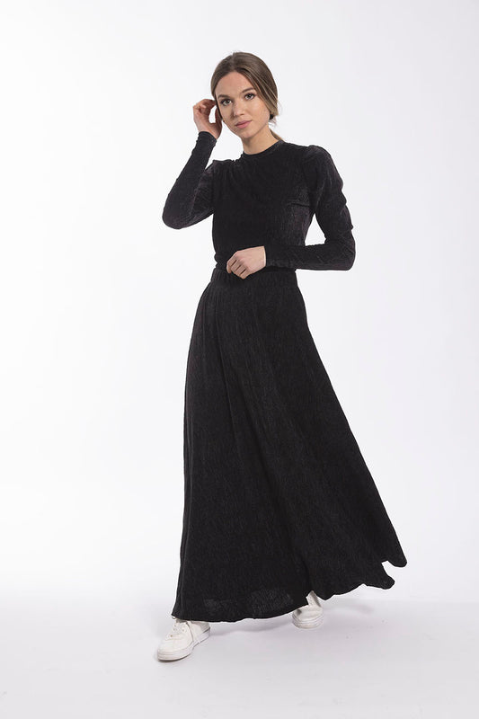 Monn Black Textured velour