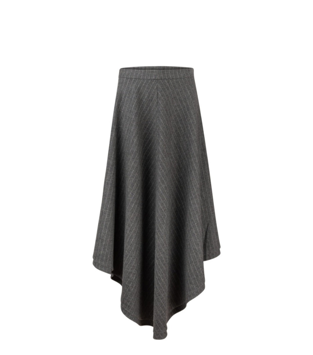 Esteem Couture Gray Pinstripe Aysemetrical ET009