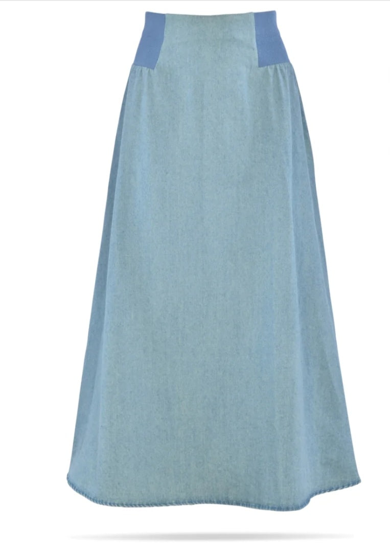 Story Mystery Skirt Blue Denim W-6889