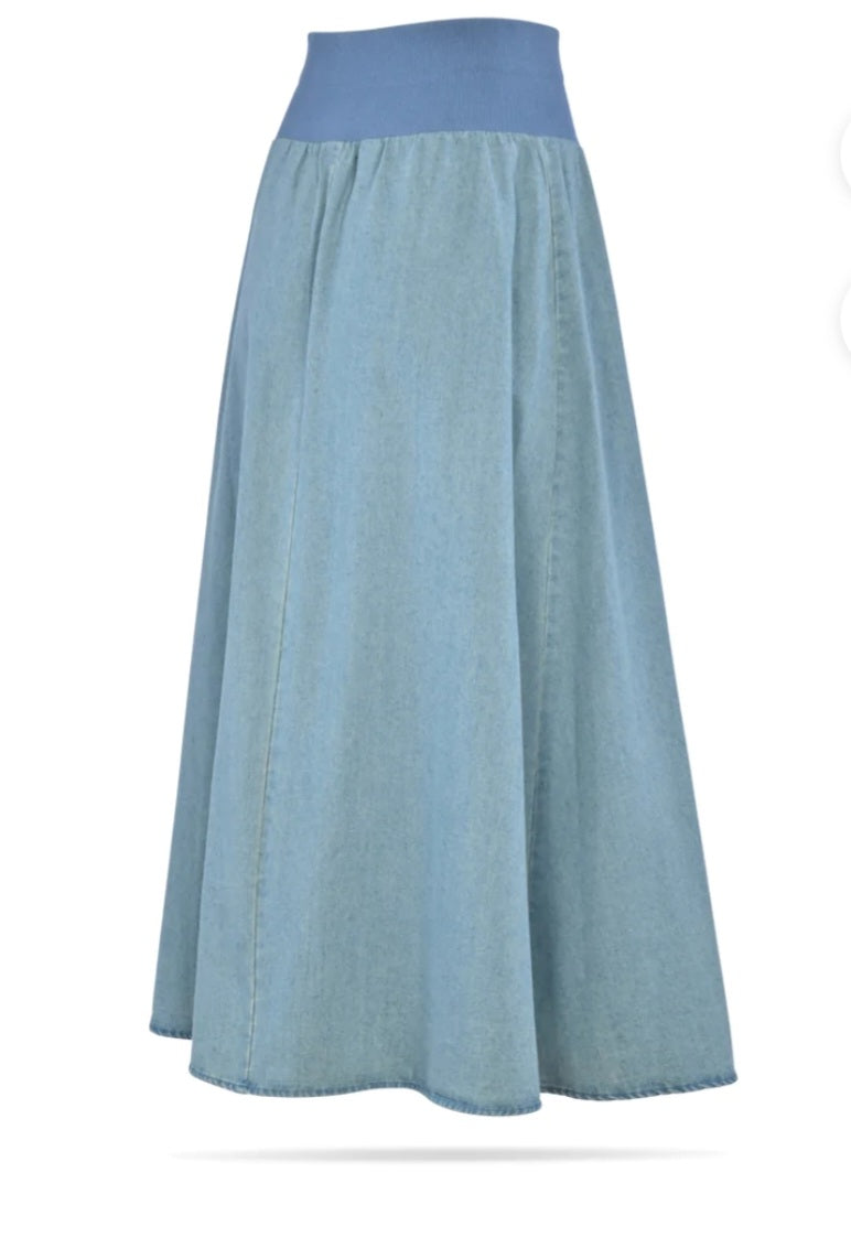 Story Mystery Skirt Blue Denim W-6889